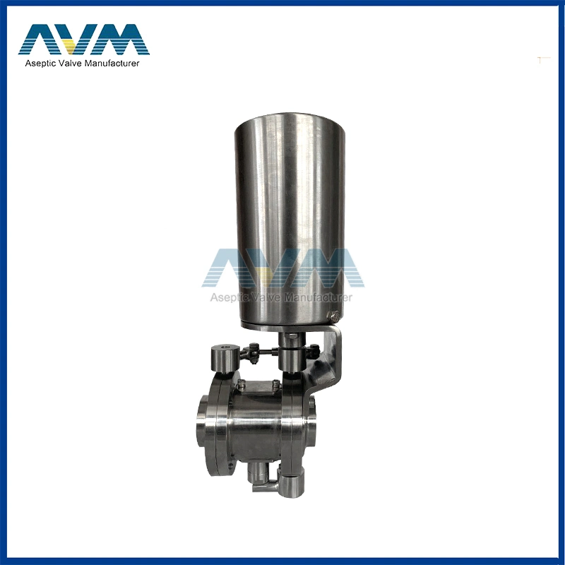 Stainless Steel Sanitary Double Seat Mix-Proof Valve with C-Top